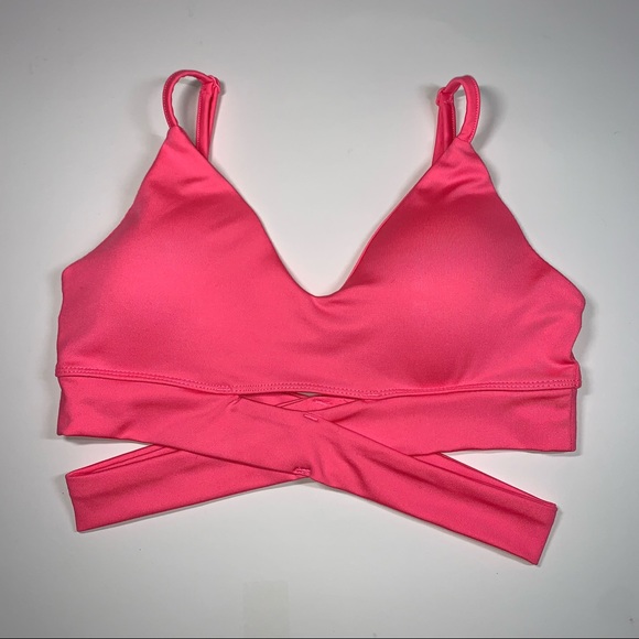 Sommer Ray XS neon pink crossover sports bra - Picture 5 of 12